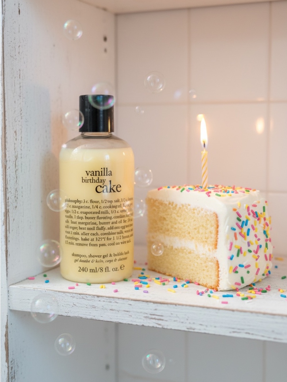 Philosophy Vanilla Birthday Cake Shampoo, Shower Gel & Bubble Bath- 8 oz